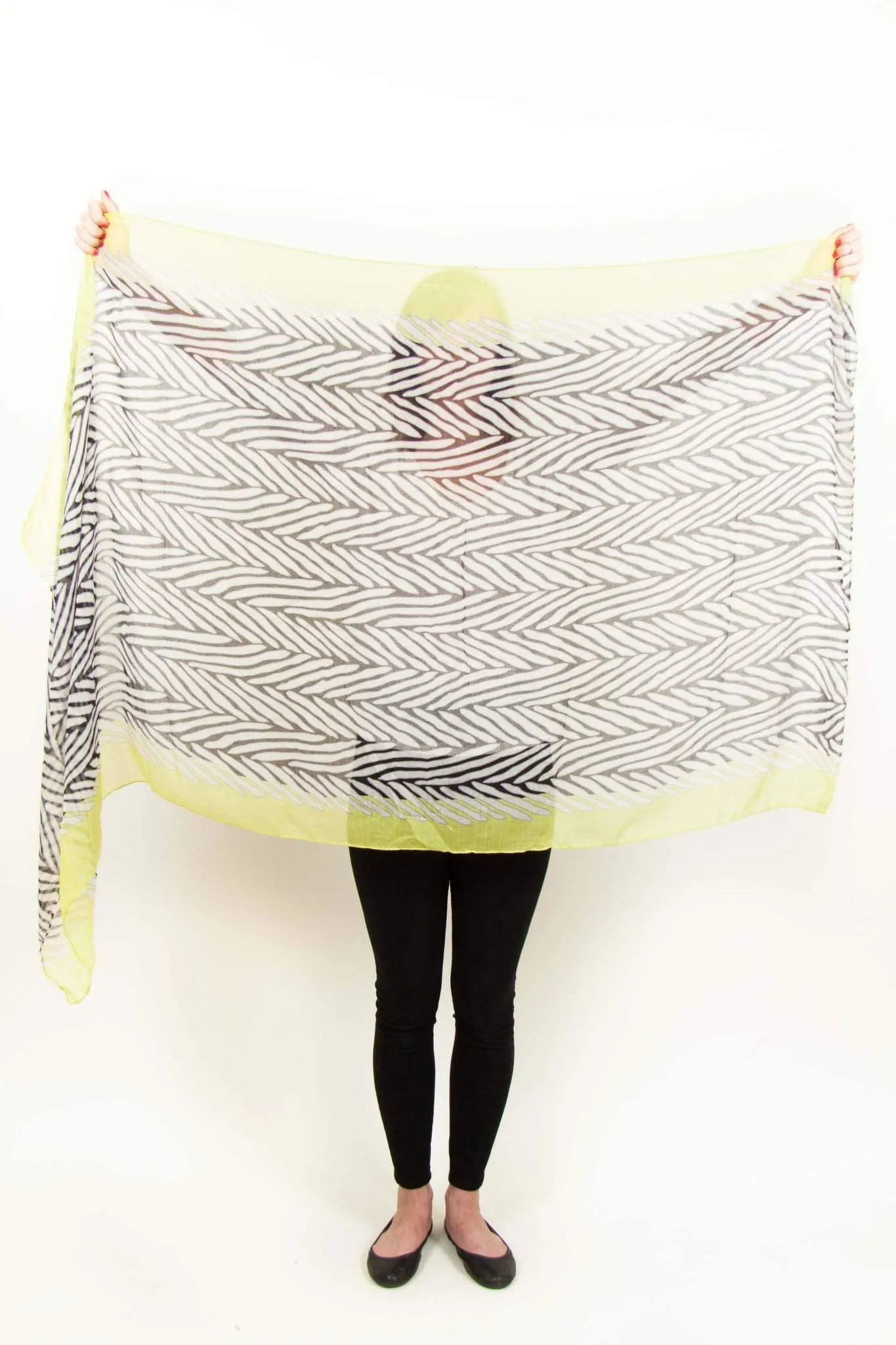 Scarf / Neon Yellow White / Animal Print / Unisex