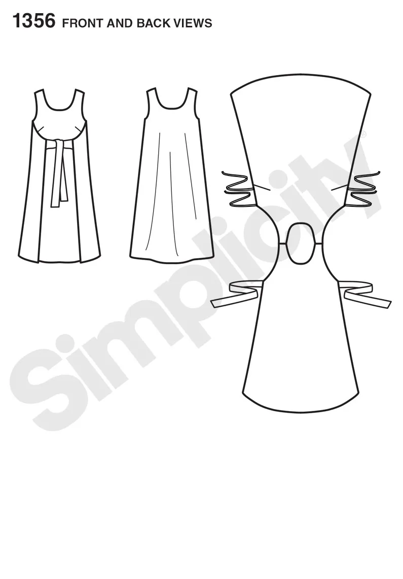 Simplicity Pattern S1356 Misses' Vintage 1970s Jiffy Reversible Wrap Dress (Easy)