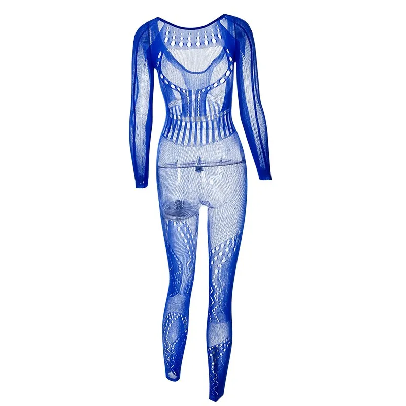 solid color Knitted Thin Long Sleeve Jumpsuit Romper