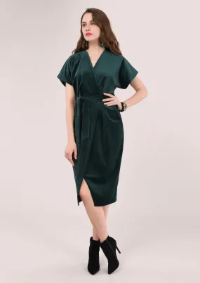 Sonia Velvet Wrap Dress (Green)