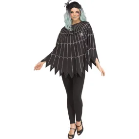 Spider Web Poncho Black/Silver
