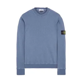 Stone Island 'Old Treatment' Crewneck Sweatshirt in Avio Blue