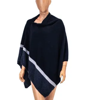 Striped Button Poncho Sweater