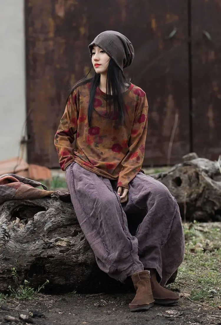 Stylish Women's Purple Linen Harem Pants for Any Occasion