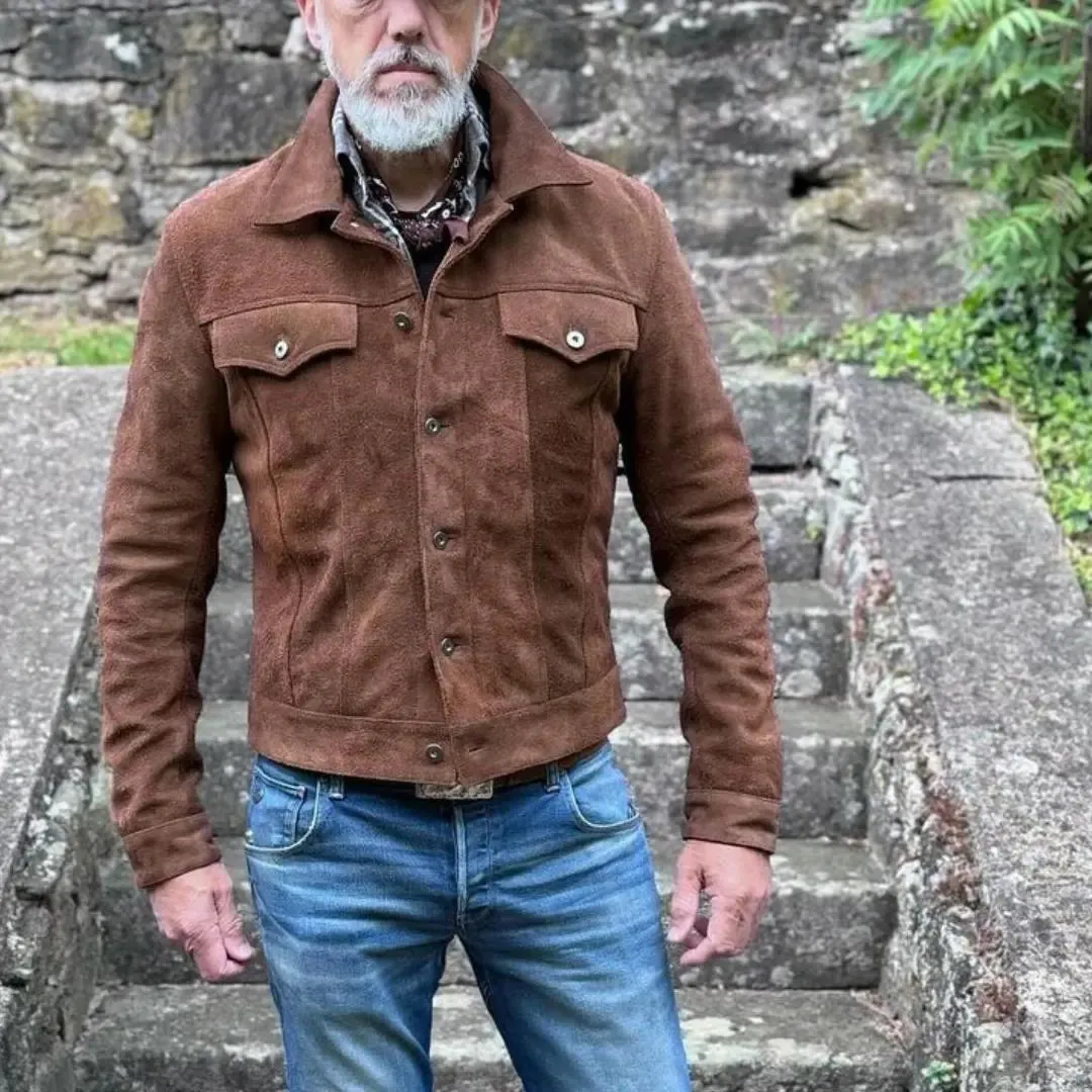 Suede Brown Leather shirt