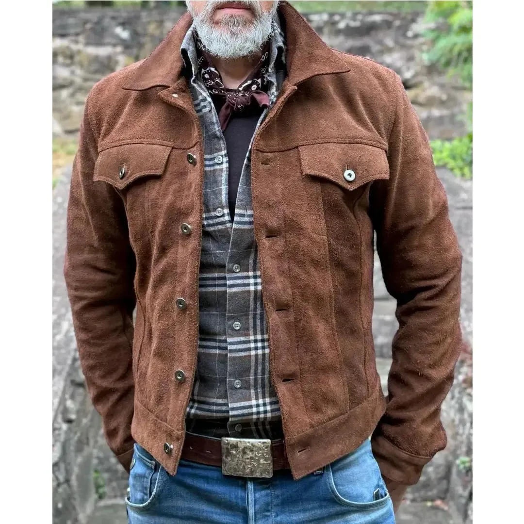 Suede Brown Leather shirt