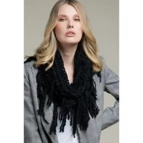 Take Me To Aspen Fringe Scarf-Black