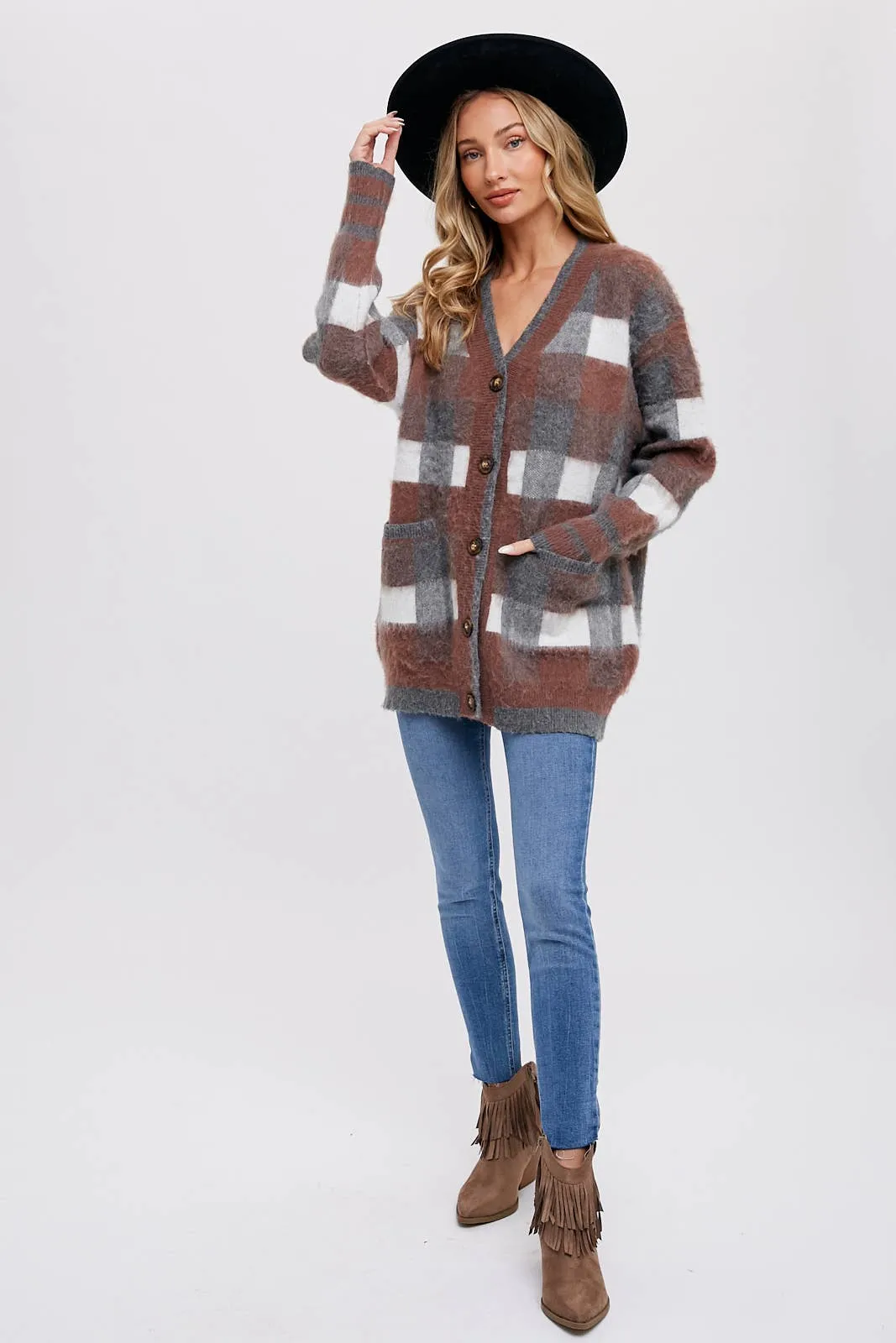 TARTAN PLAID CARDIGAN