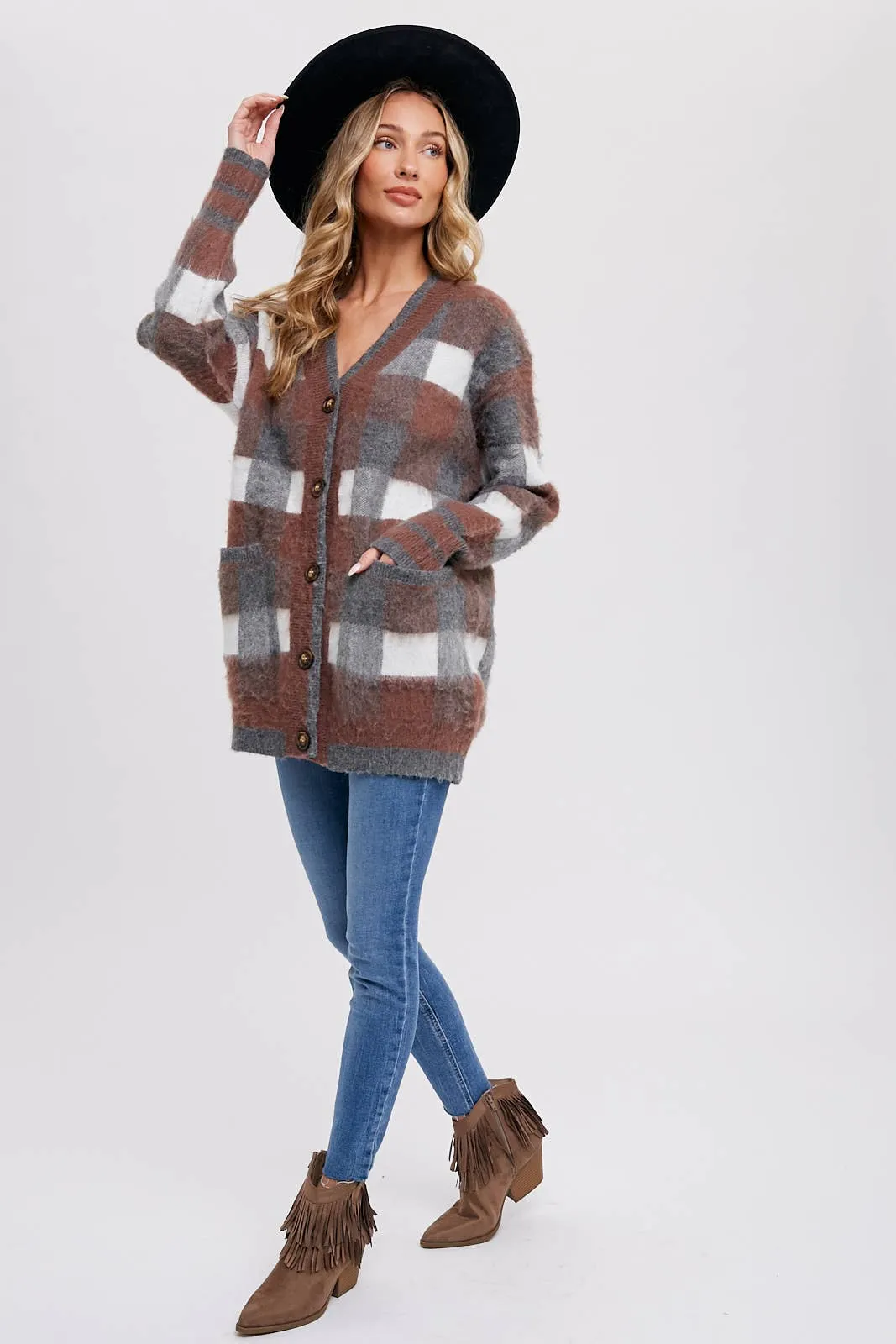 TARTAN PLAID CARDIGAN