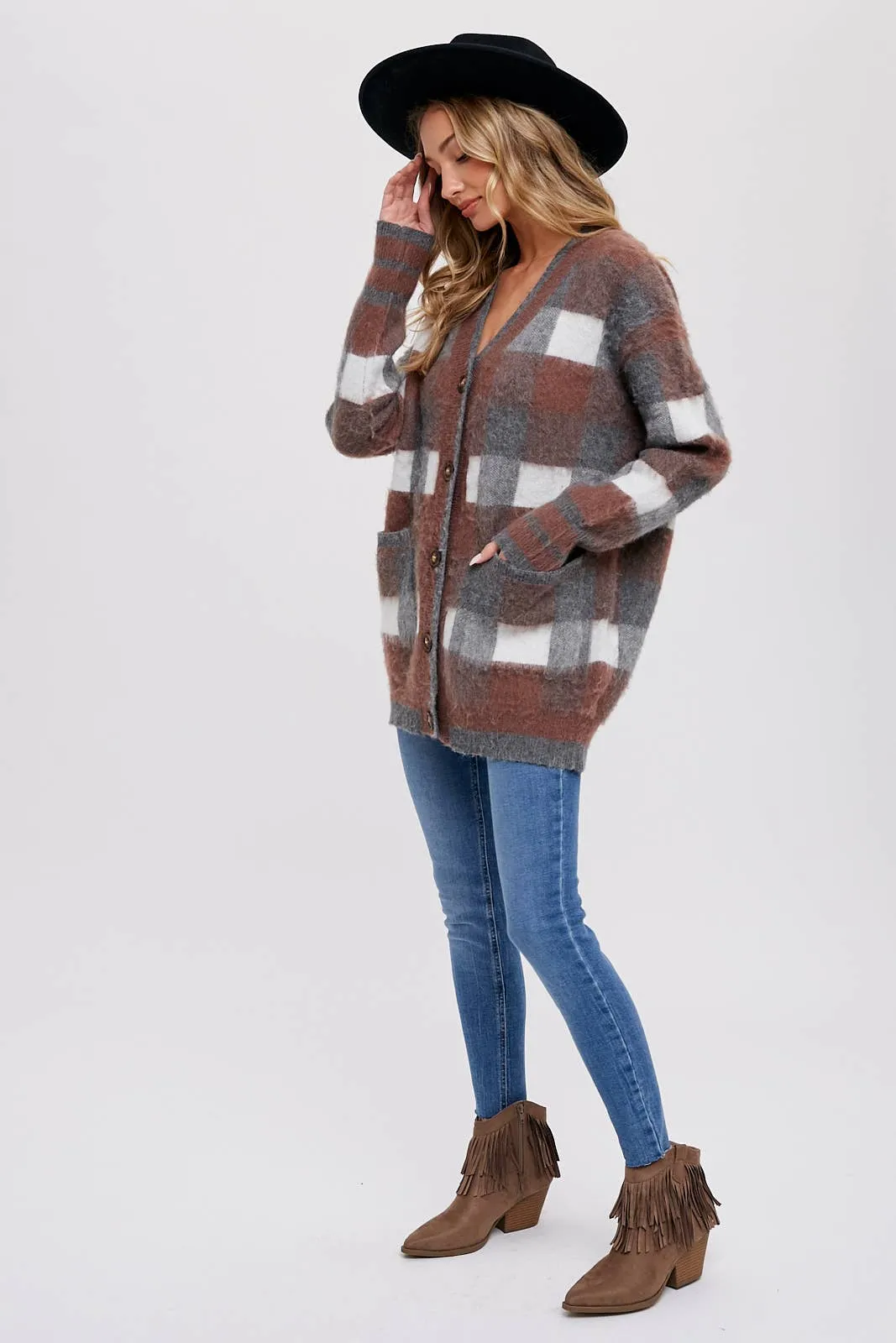 TARTAN PLAID CARDIGAN