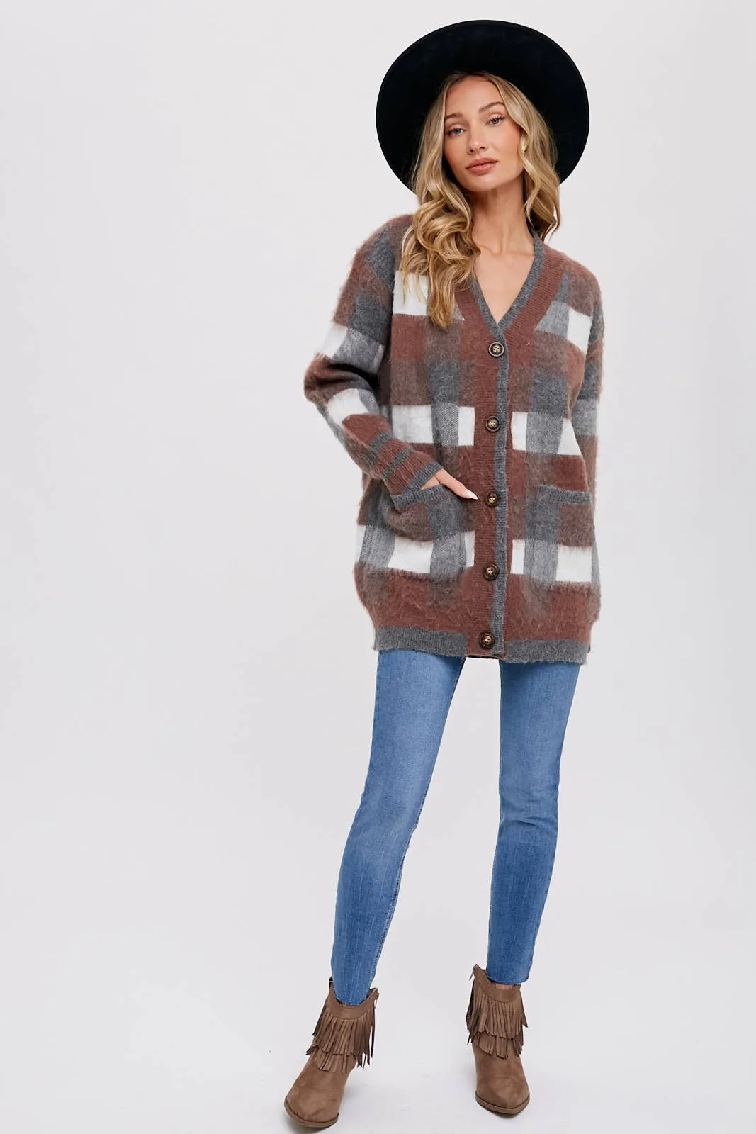 TARTAN PLAID CARDIGAN