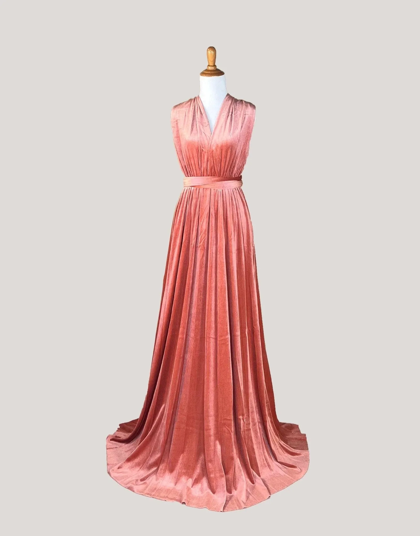 Terracotta Velvet Infinity Dress/ Wrap Convertible Bridesmaid Dress,KS 98