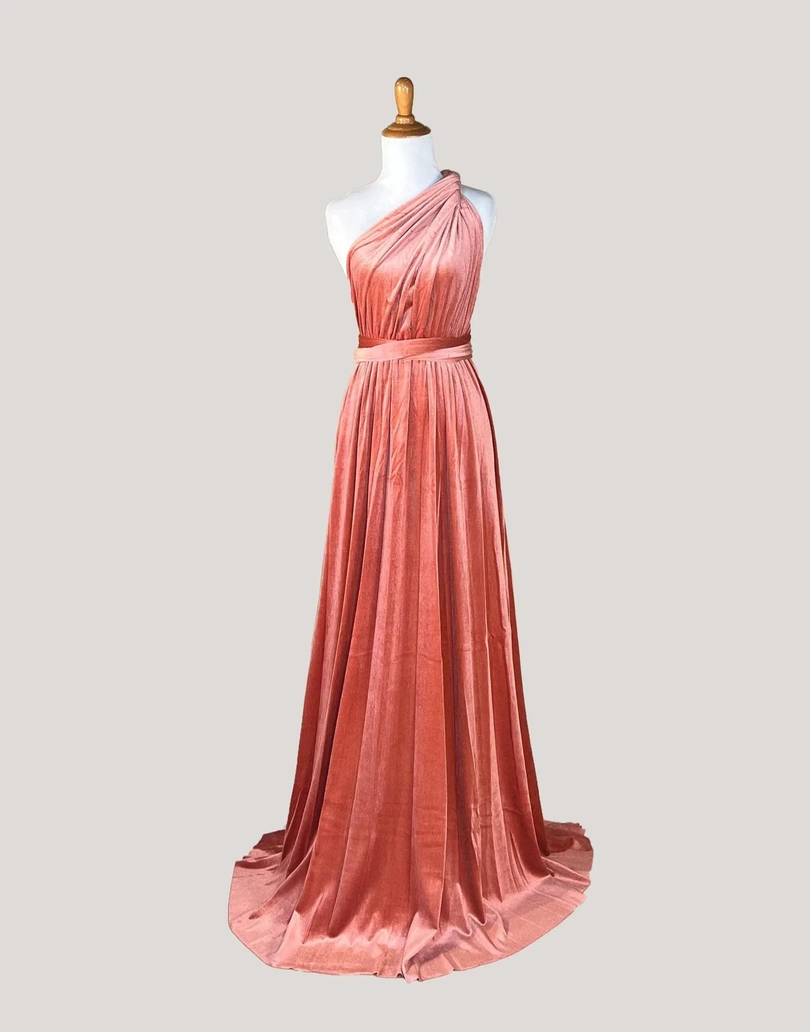 Terracotta Velvet Infinity Dress/ Wrap Convertible Bridesmaid Dress,KS 98