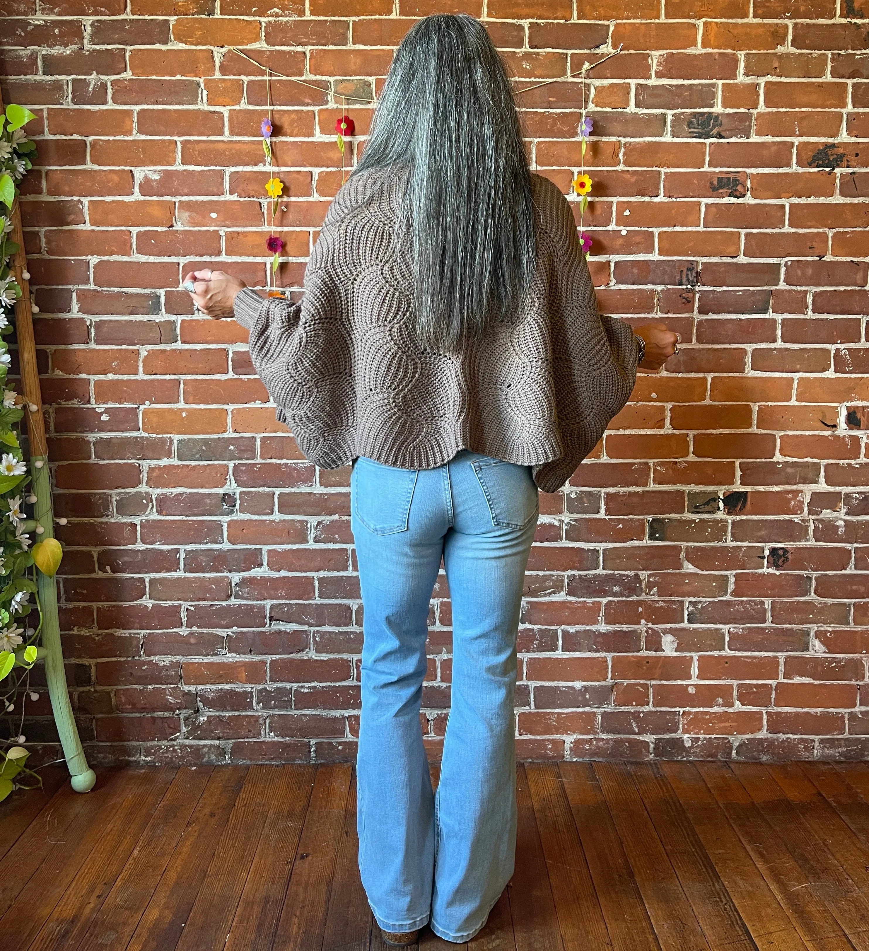 The Coffee Shop Latte Poncho Pullover Sweater