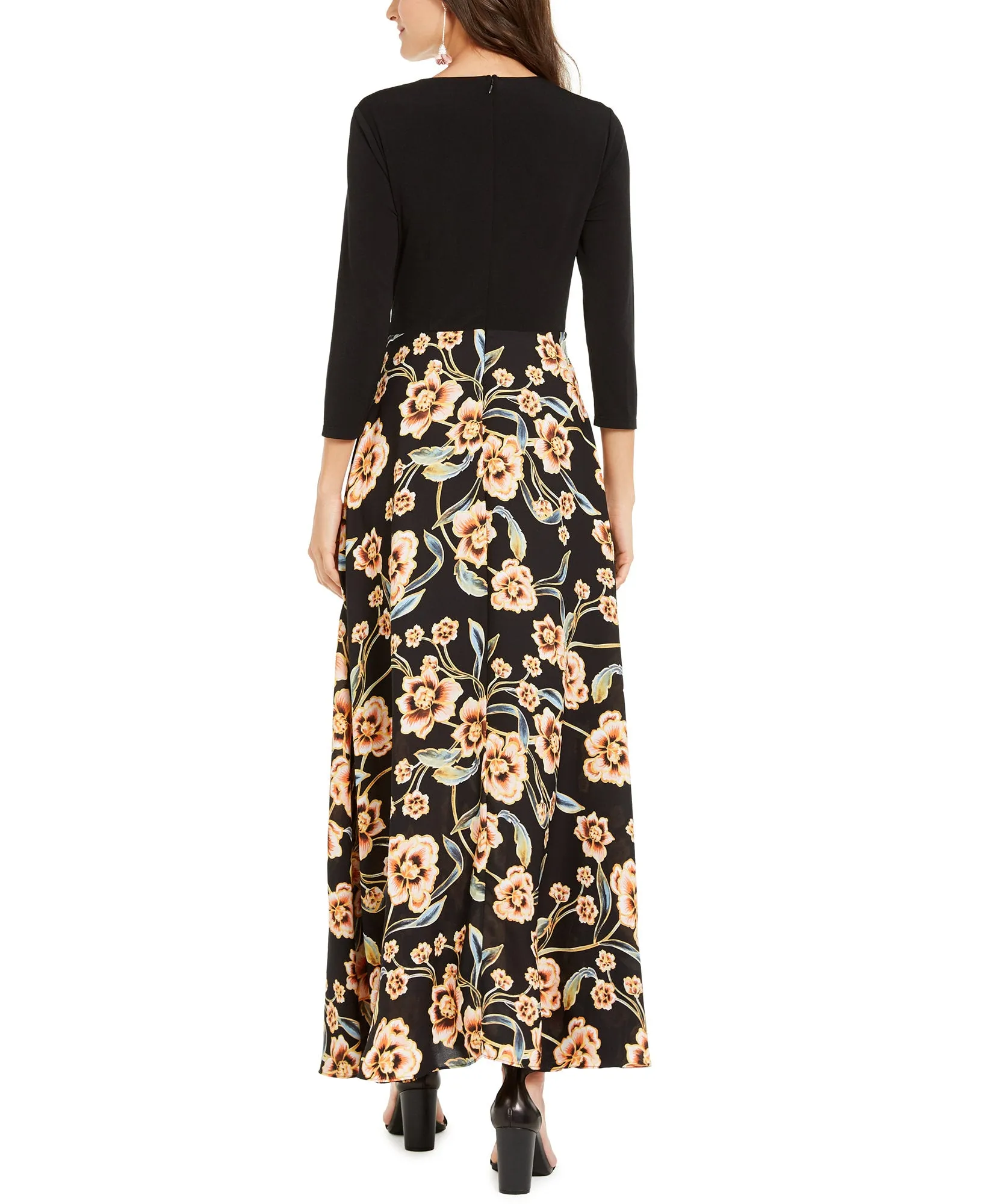 Tie-Side Printed-Skirt Dress