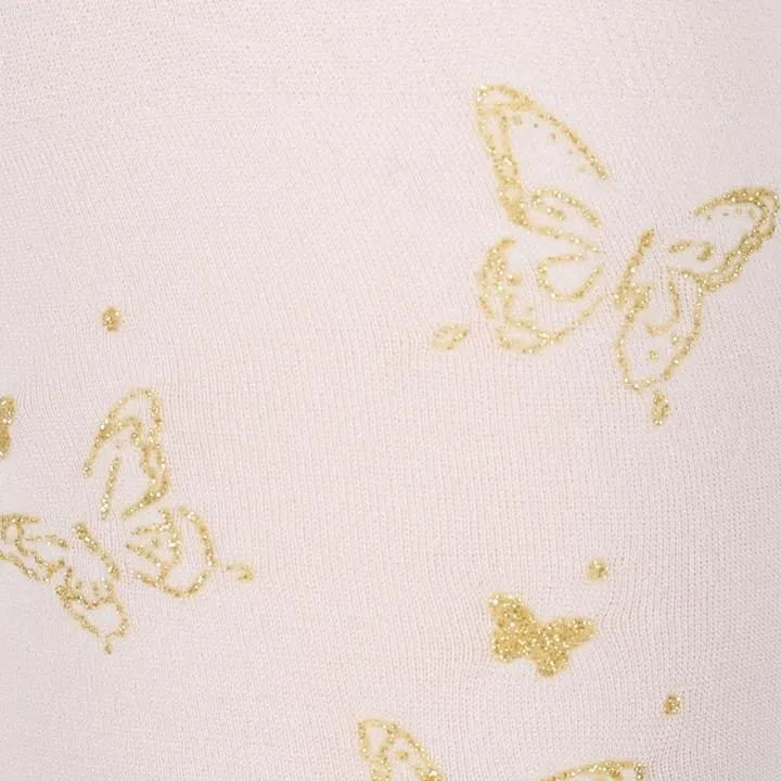 tights design butterflies gold