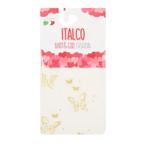 tights design butterflies gold