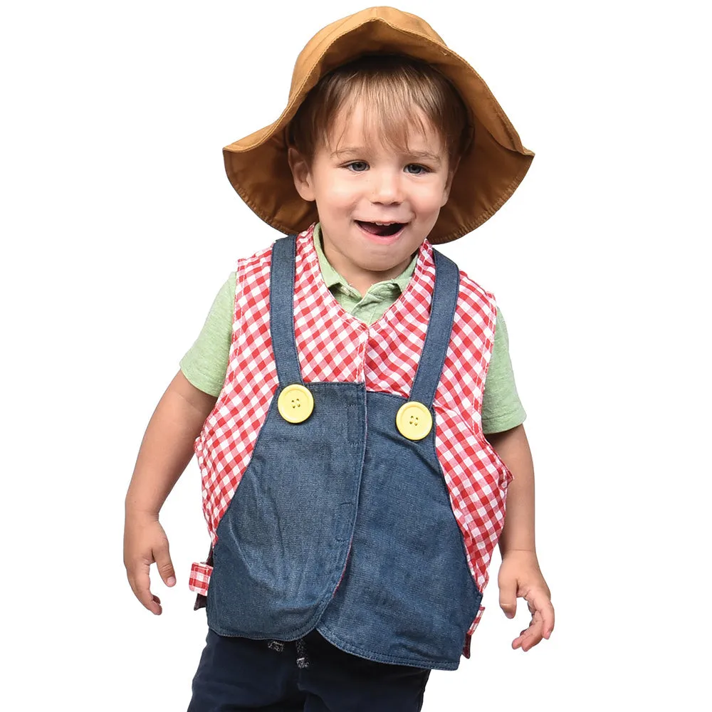 Toddler Farmer Role-Play Vest | Easy Slip-On with Hook & Loop Closures