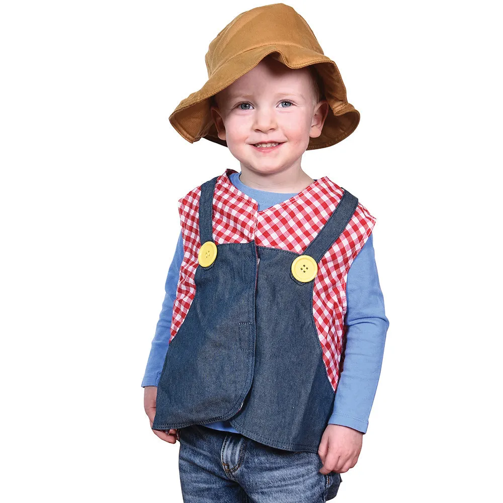 Toddler Farmer Role-Play Vest | Easy Slip-On with Hook & Loop Closures