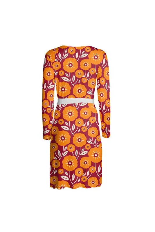 Turmeric Floral Wrap Dress