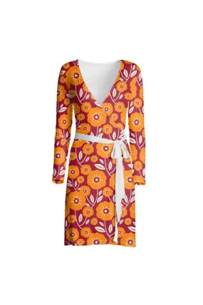 Turmeric Floral Wrap Dress