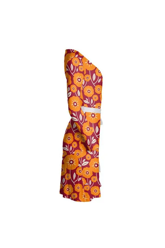 Turmeric Floral Wrap Dress