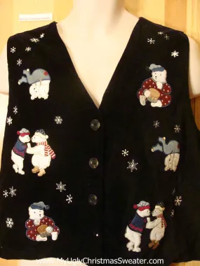 Ugly Christmas Vest with Dancing Polar Bears