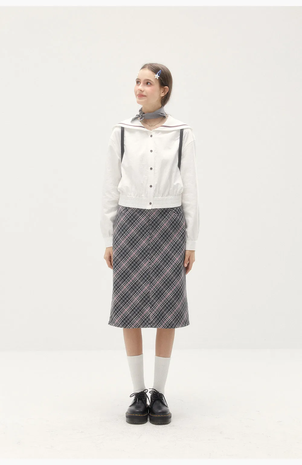 UNRETRO レトロストレートチェックスカート URT031