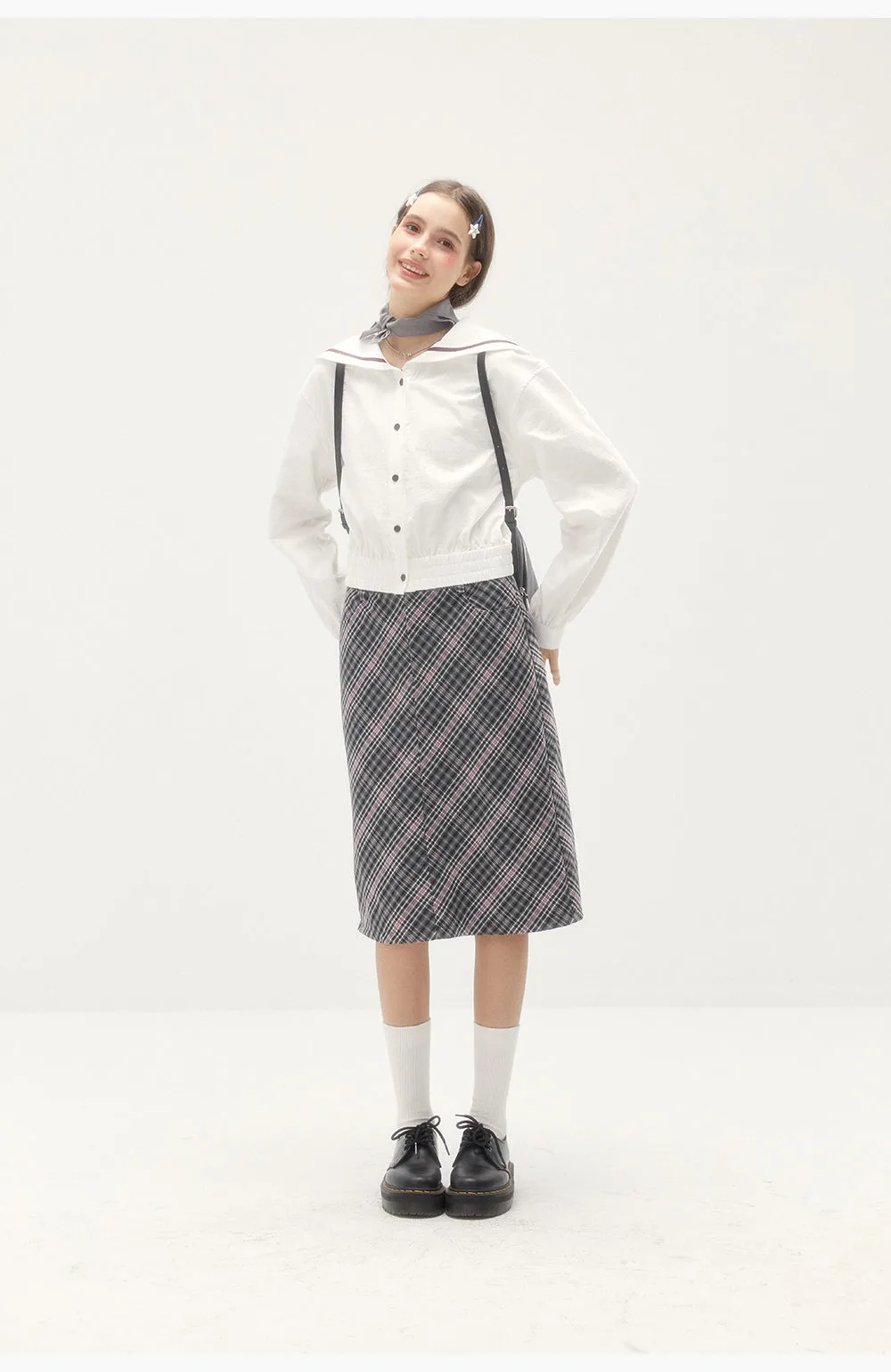 UNRETRO レトロストレートチェックスカート URT031