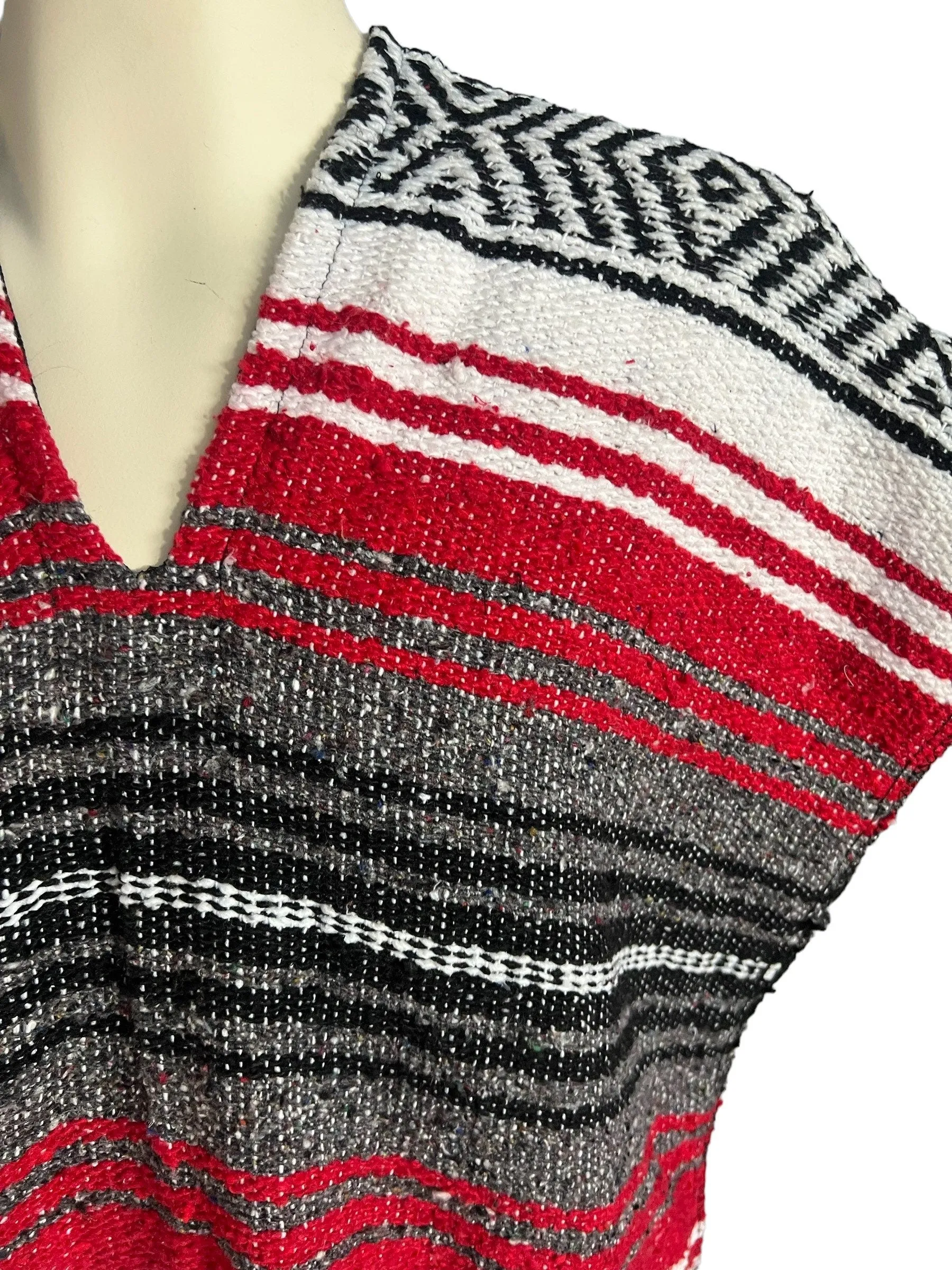 Vintage Mexican blanket poncho