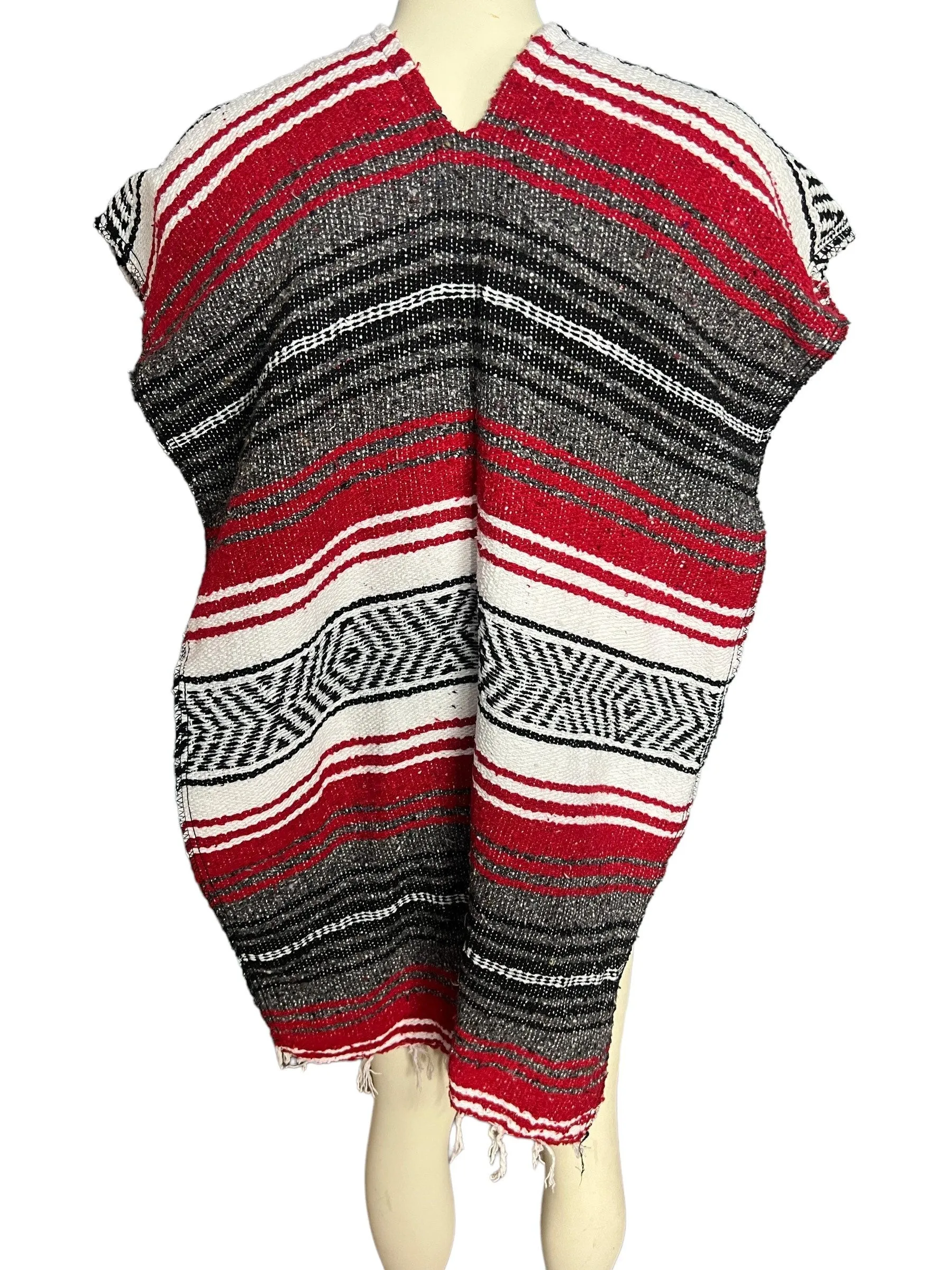 Vintage Mexican blanket poncho