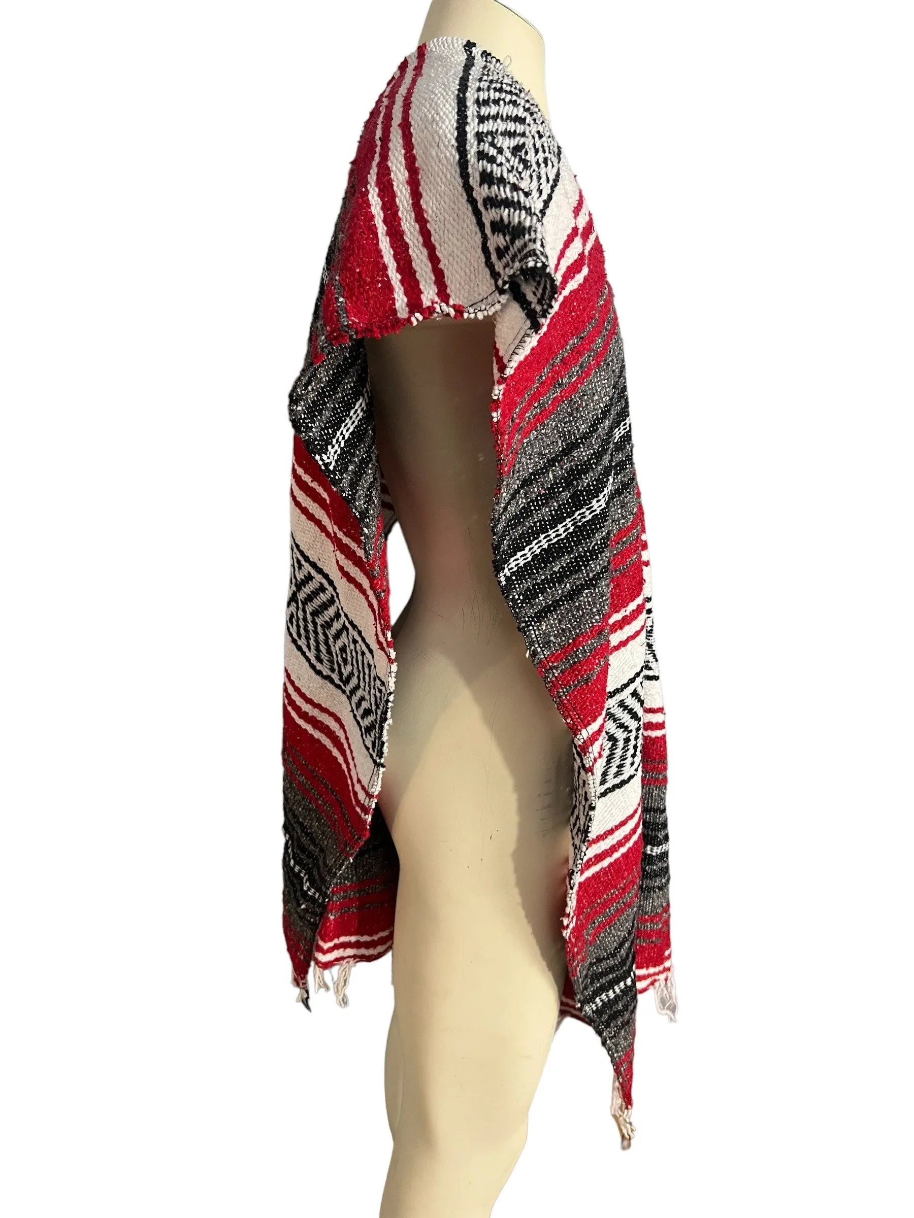 Vintage Mexican blanket poncho