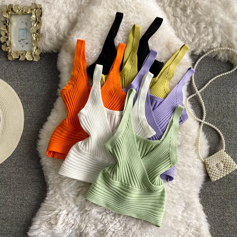 Vintage Pit-striped Knitted Vest
