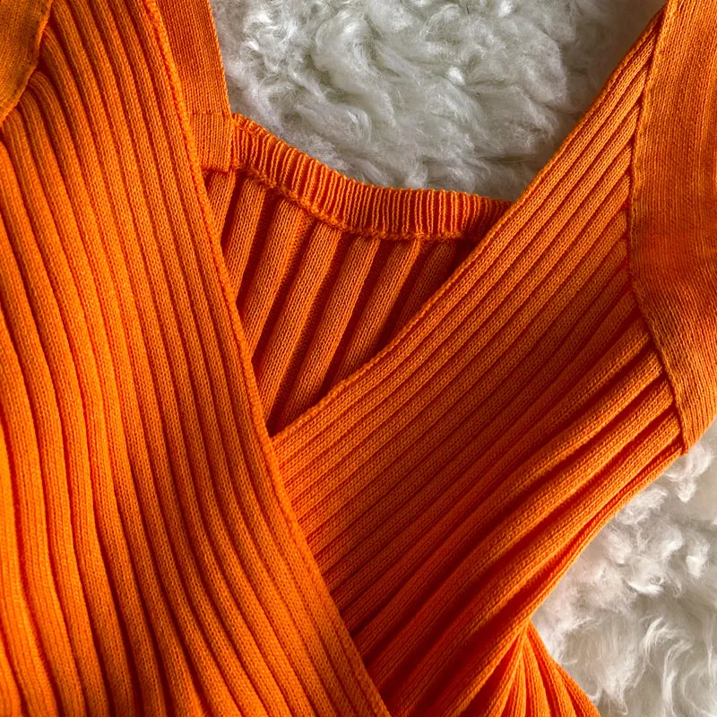Vintage Pit-striped Knitted Vest