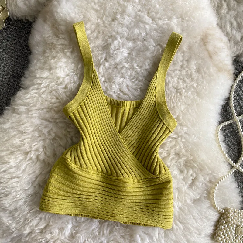 Vintage Pit-striped Knitted Vest