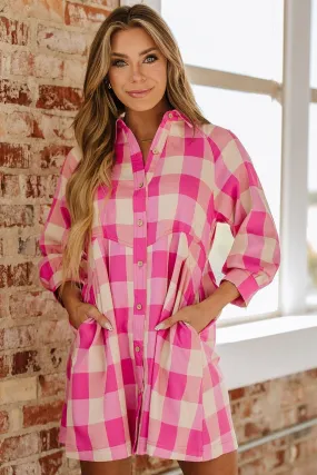Viola Plaid Shirt Dress