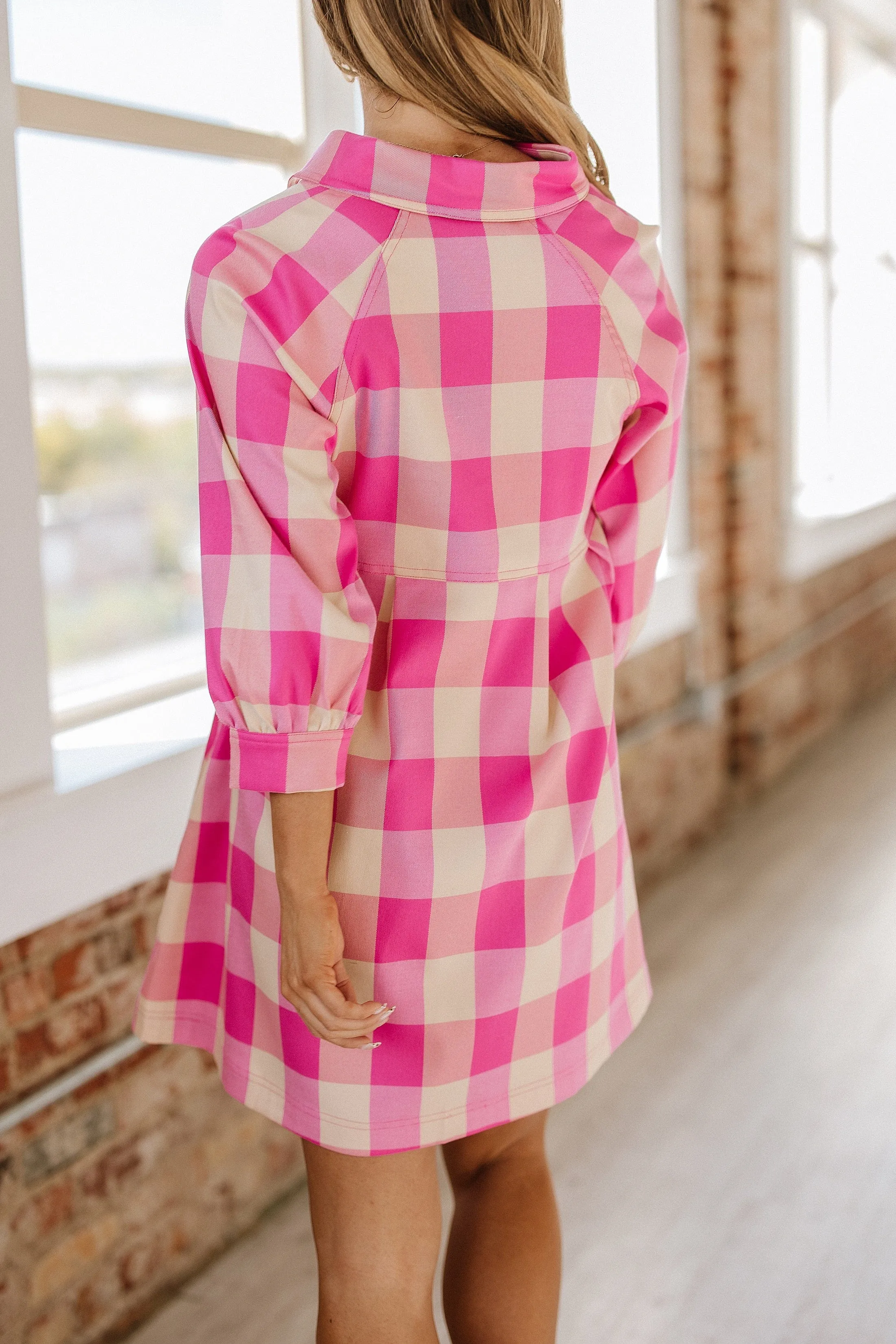 Viola Plaid Shirt Dress