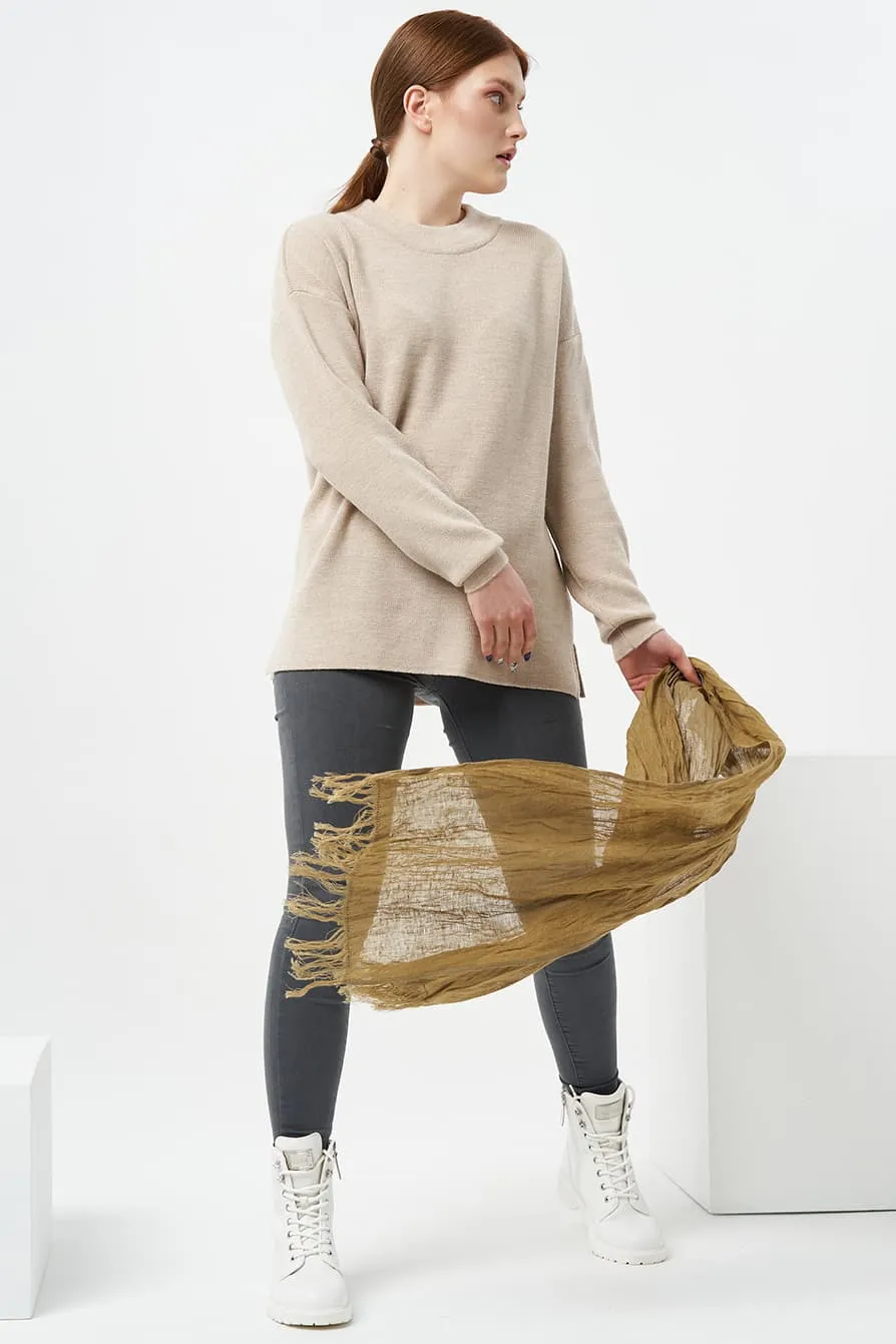 Washed linen scarf