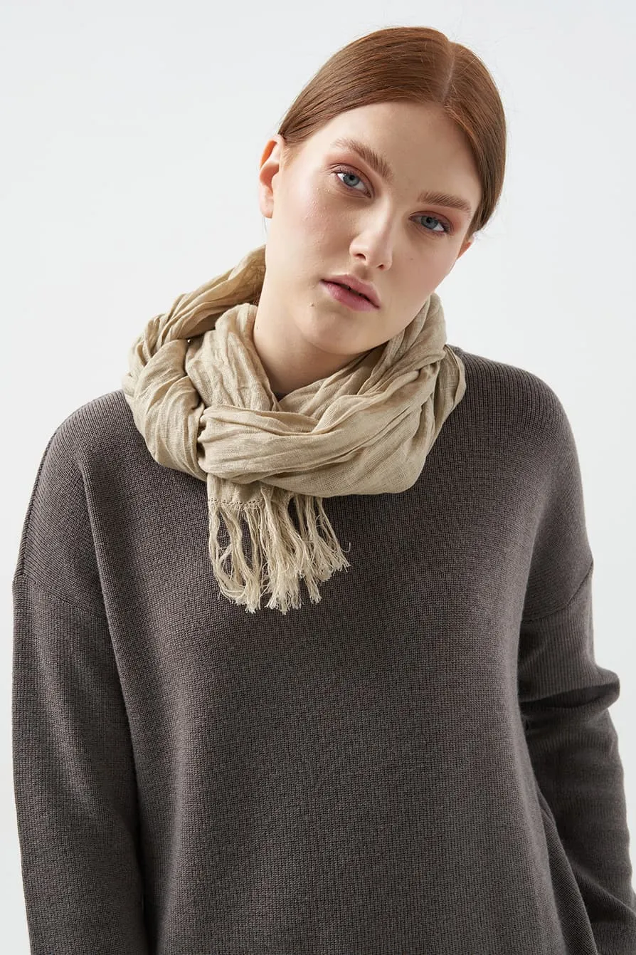 Washed linen scarf