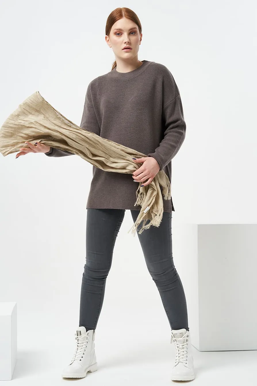 Washed linen scarf