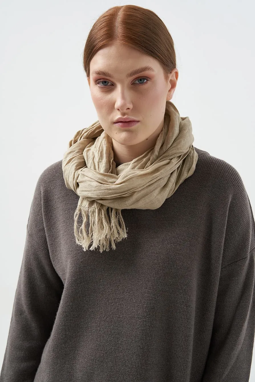 Washed linen scarf