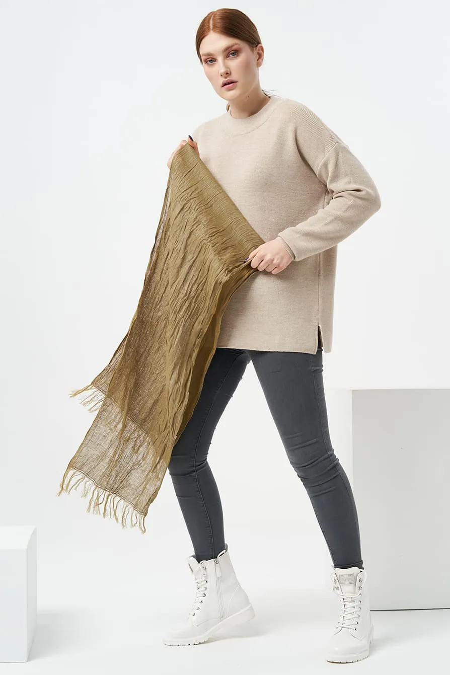 Washed linen scarf