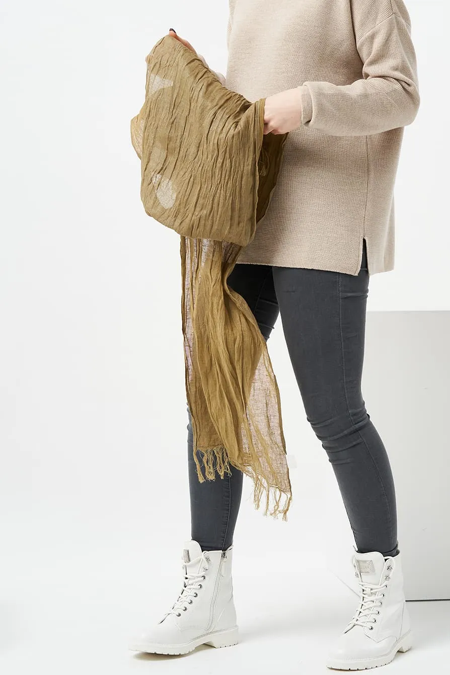Washed linen scarf