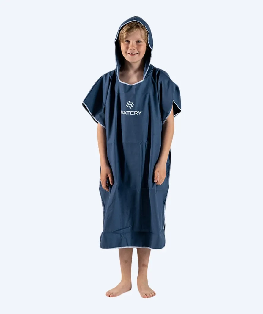 Watery badeponcho til junior - Microfiber - Mørkeblå