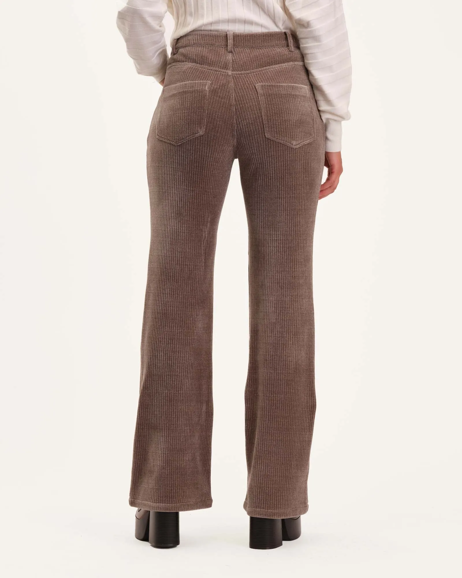 Wide Leg Fly Front Flared Pant