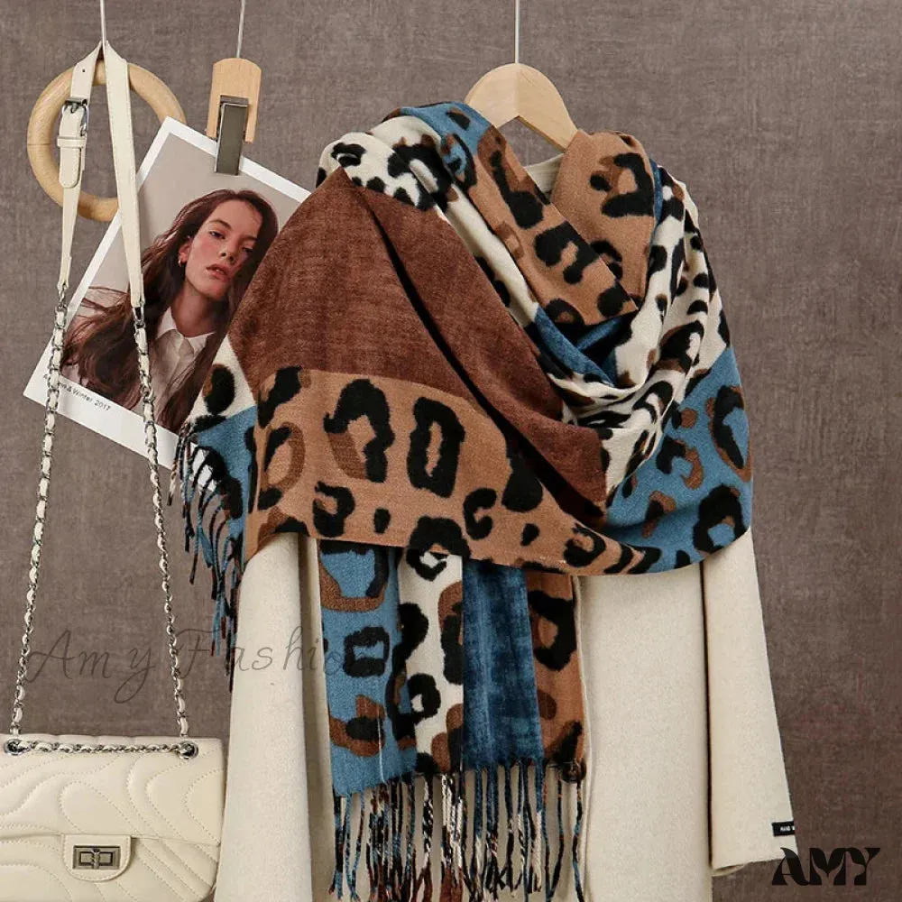 Winter Plaid Cashmere Poncho Tassel Scarf - Luxury Warm Thickened Unisex