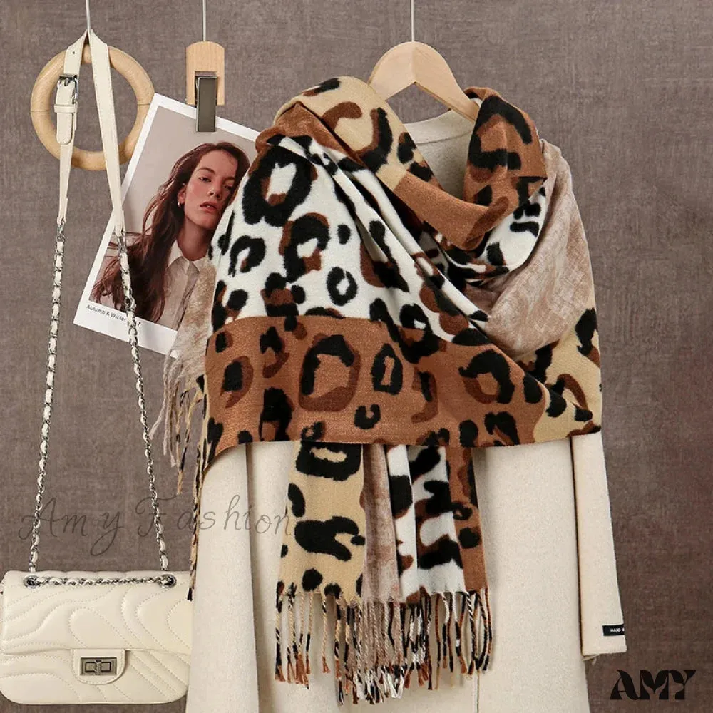 Winter Plaid Cashmere Poncho Tassel Scarf - Luxury Warm Thickened Unisex