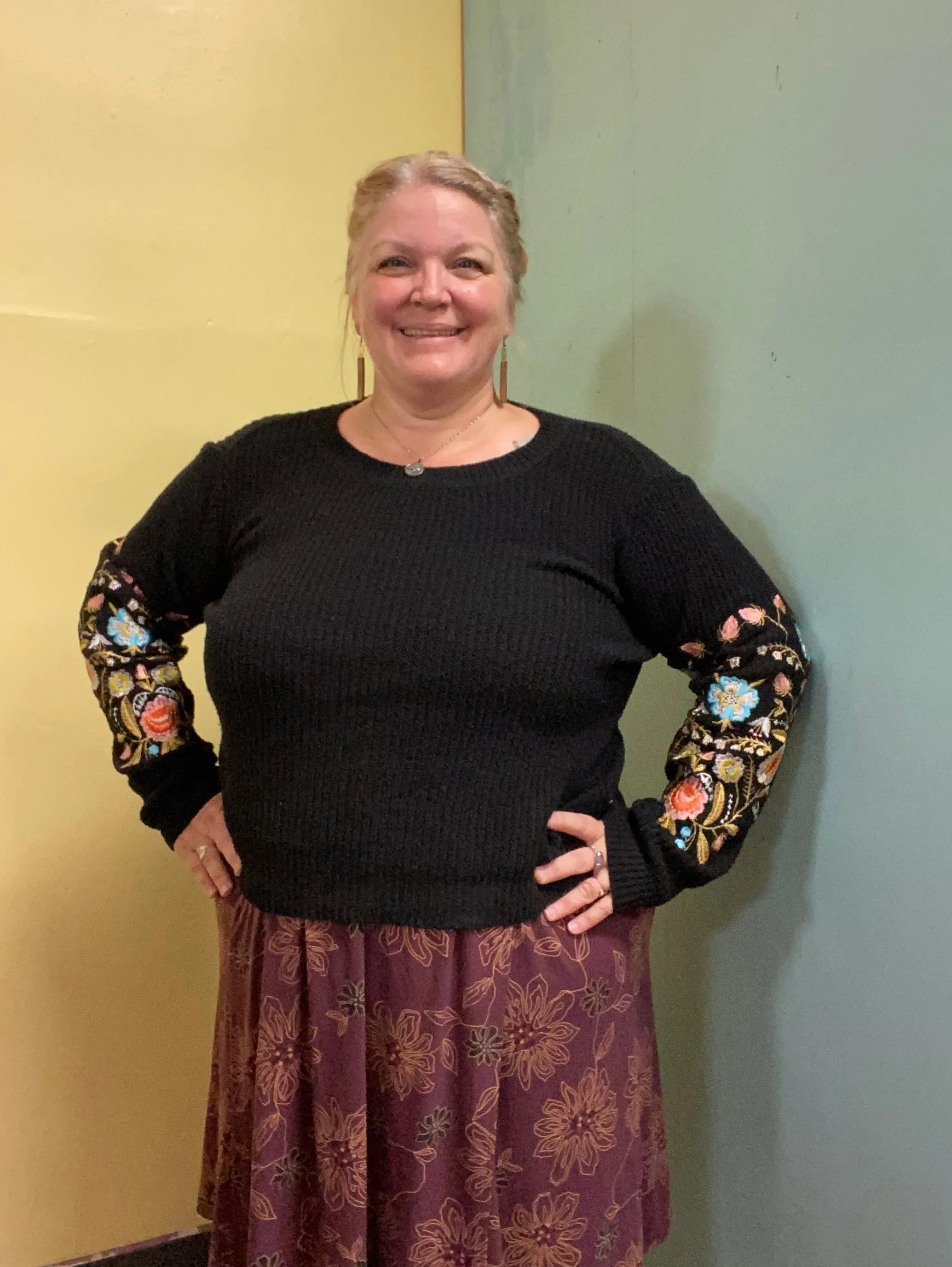 Woven Heart black Sweaters, xl