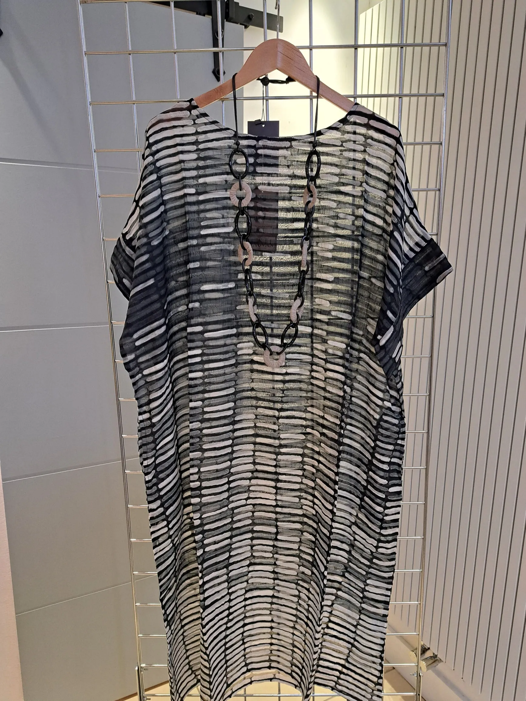 Yauvan black semi sheer dress