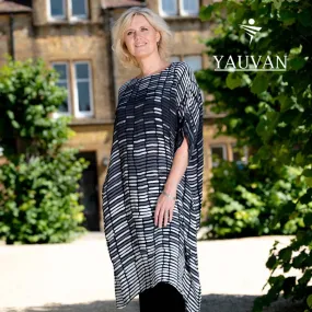 Yauvan black semi sheer dress